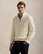 Polo Cable-Knit Cotton Quarter-Zip Jumper
