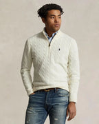 Polo Cable-Knit Cotton Quarter-Zip Jumper